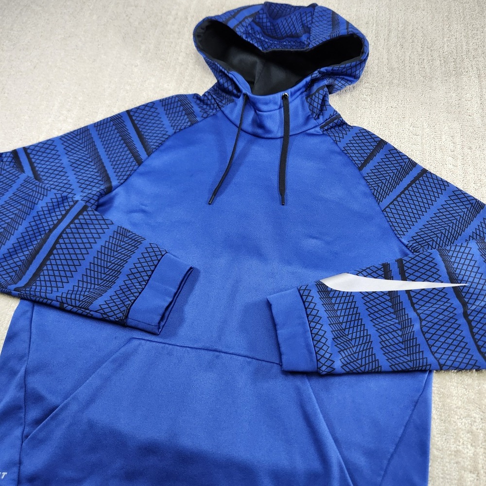 Nike Tri Flow Hoodie Men Large Dri Fit Blue Training Athleisure Workout Tribal